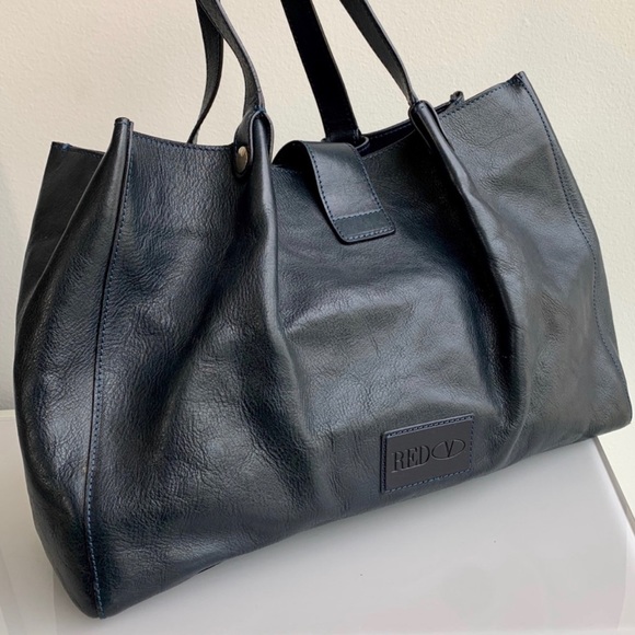 RED Valentino Navy Leather Bow Shoulder Bag - Vintage - Picture 2 of 9